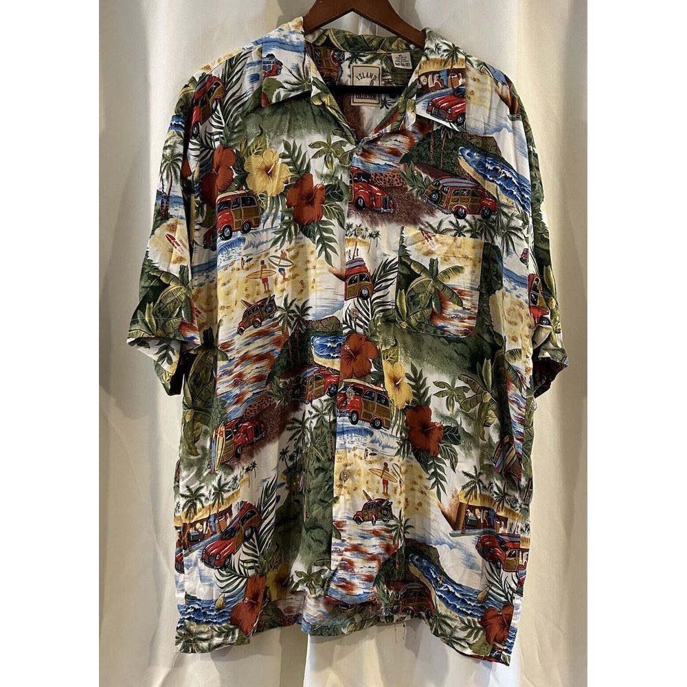 Vintage Island Collection Paradise Road‎ Hawaiian Button-Up Shirt Size XL